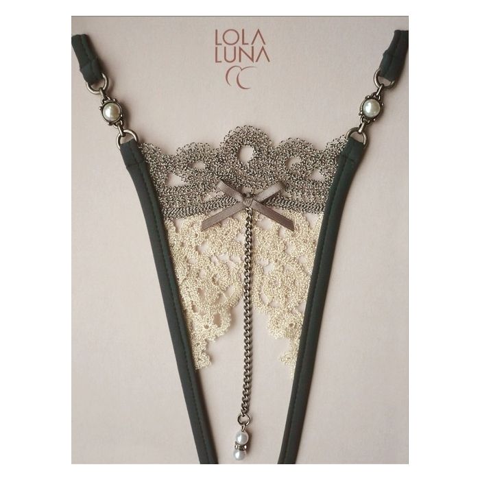 Ouvert-String PONDICHERY OPEN taupe-ecru Lola Luna