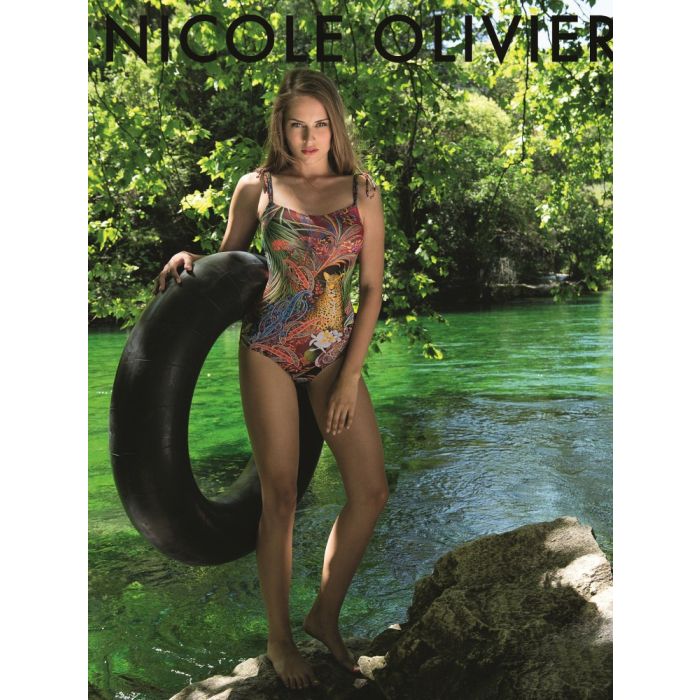 Träger Badeanzug MISS panther-bunt von Nicole Olivier