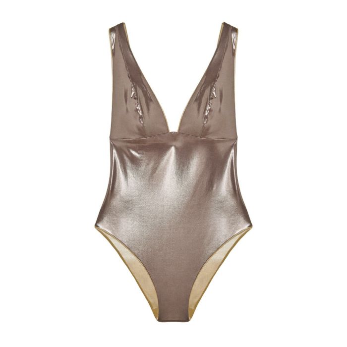 Wende-Badeanzug NIL 32 gold-taupe von Pain de Sucre