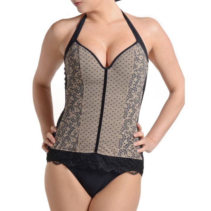 Neckholder Badeanzug CAYMAN schwarz-nude von je suis