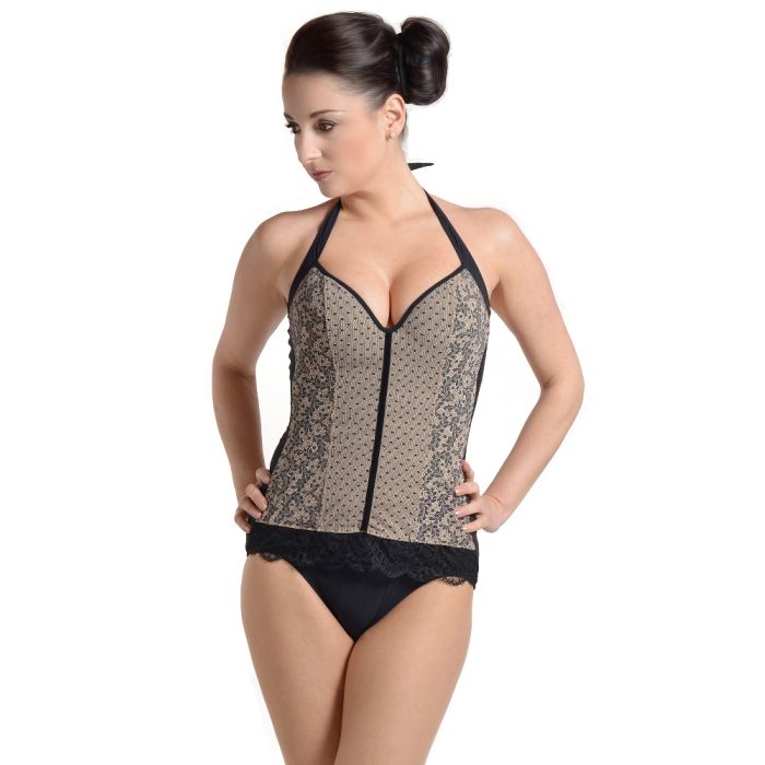 Neckholder Badeanzug CAYMAN schwarz-nude von je suis
