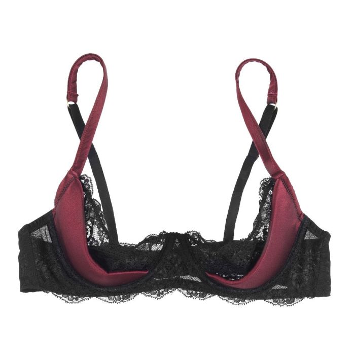 Seide Bügel-BH DREAM ON bordeaux-schwarz Mimi Holliday