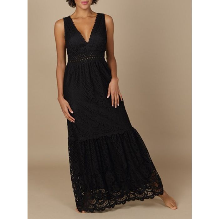 Baumwolle-Spitze Sommerkleid GITANE schwarz von Marjolaine