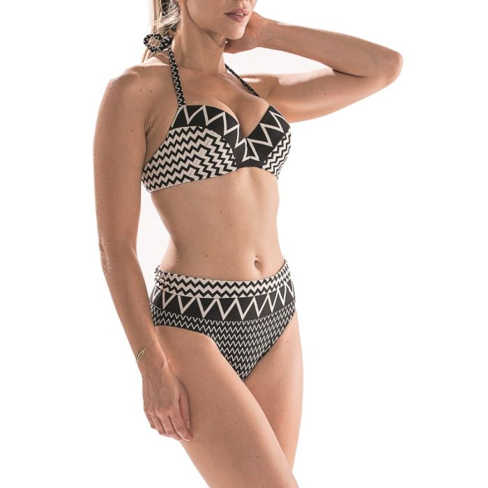 Neckholder Bikini MELBA-MELODIE schwarz-creme von Nicole Olivier