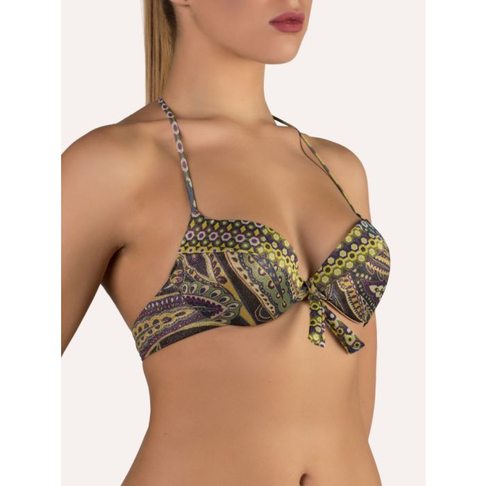 Push-Up Bikini METALLIC grün-bunt von Cotton Club Mare