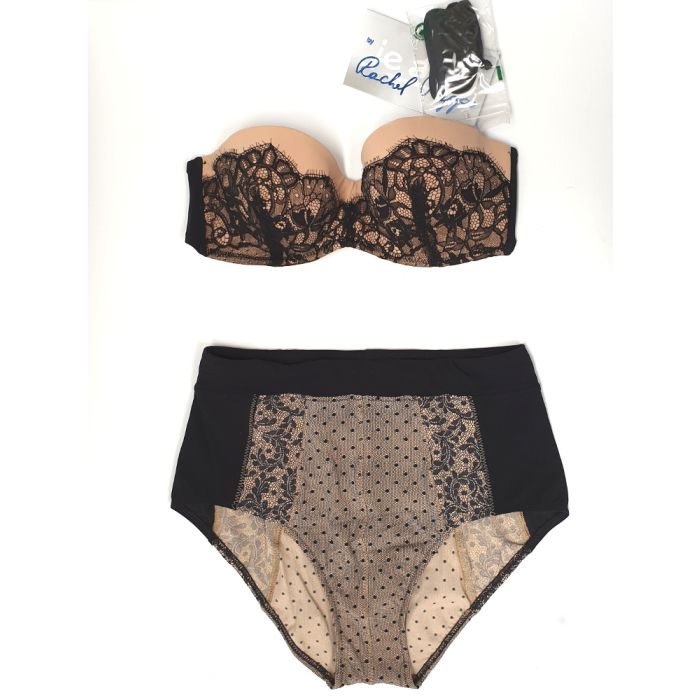 Bandeau Bikini CHANTAL schwarz-nude von je suis
