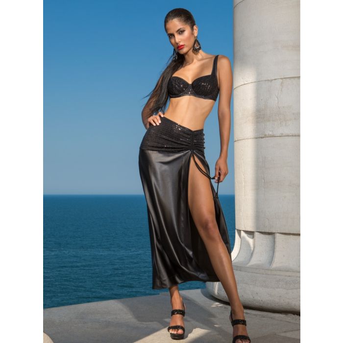Bügel Bikini GLOSSY schwarz 2 tlg. von Cotton Club Mare