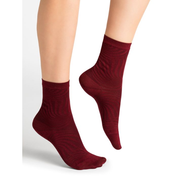 Damen Seidensocken Streifenmuster aus 74% Seide von Bleuforêt