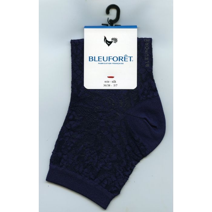 Damen Seidensocken Blumenmuster aus 75% Seide von Bleuforêt