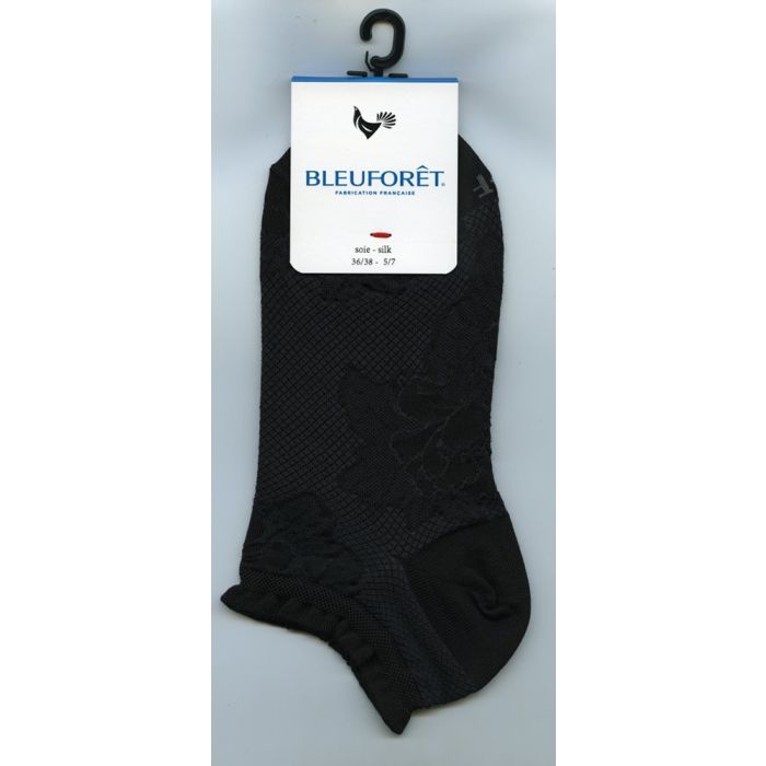 Damen Sneakersocken Blumenmuster aus 74% Seide von Bleuforêt