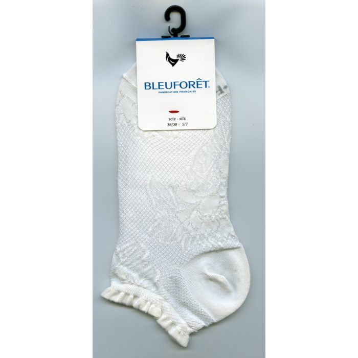 Damen Sneakersocken Blumenmuster aus 74% Seide von Bleuforêt