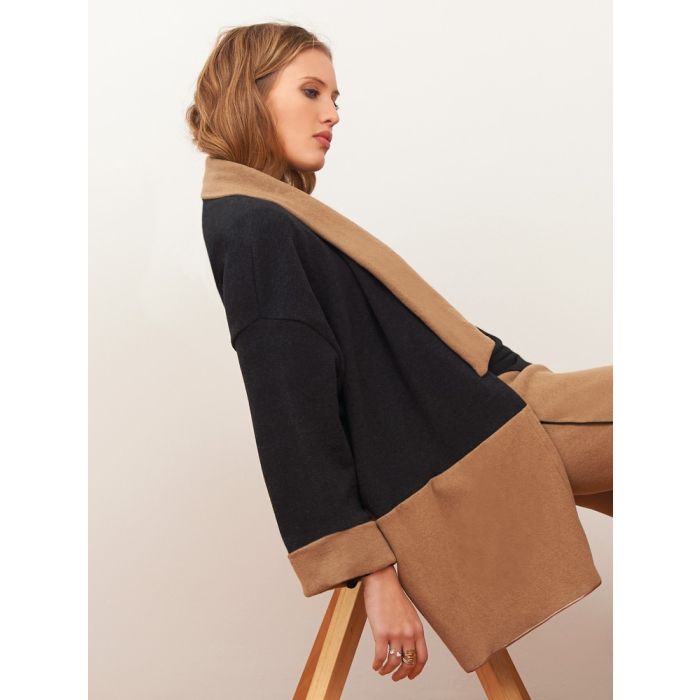 Jacke KUSCHEL COTTON anthrazit-zimt von Chiara Fiorini