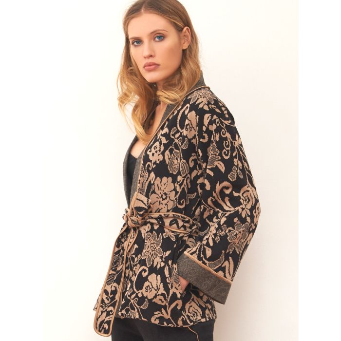 Jacke JACQUARD schwarz-zimt von Chiara Fiorini