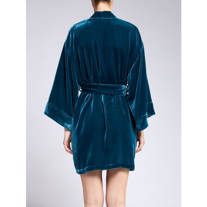 Seide-Viscose Samt Kimono DANY petrol von Vivis