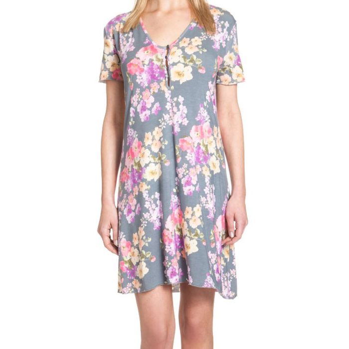 GATTINA Modal Kofferkleid / KA-Nachthemd AMANPURI mit Blumendruck
