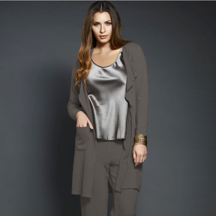 Kuschel-Baumwolle Morgenmantel / Jacke CASUAL von GATTINA