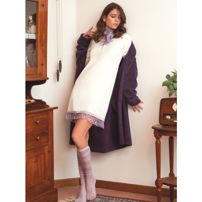 Morgenmantel KUSCHEL FLEECE pflaume-violett von Fiori di Chiara