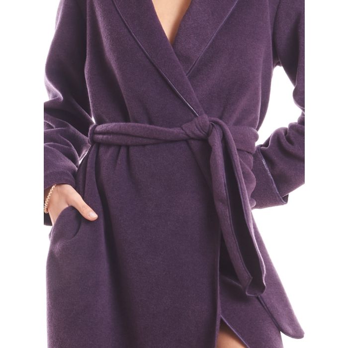 Morgenmantel KUSCHEL FLEECE pflaume-violett von Fiori di Chiara