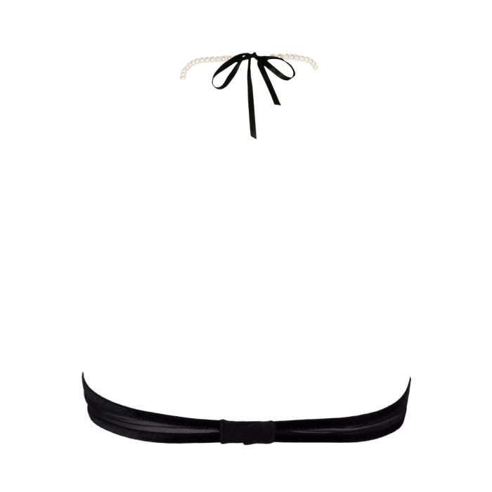 Kyoto Halter Top mit Perlenträger schwarz von Bracli