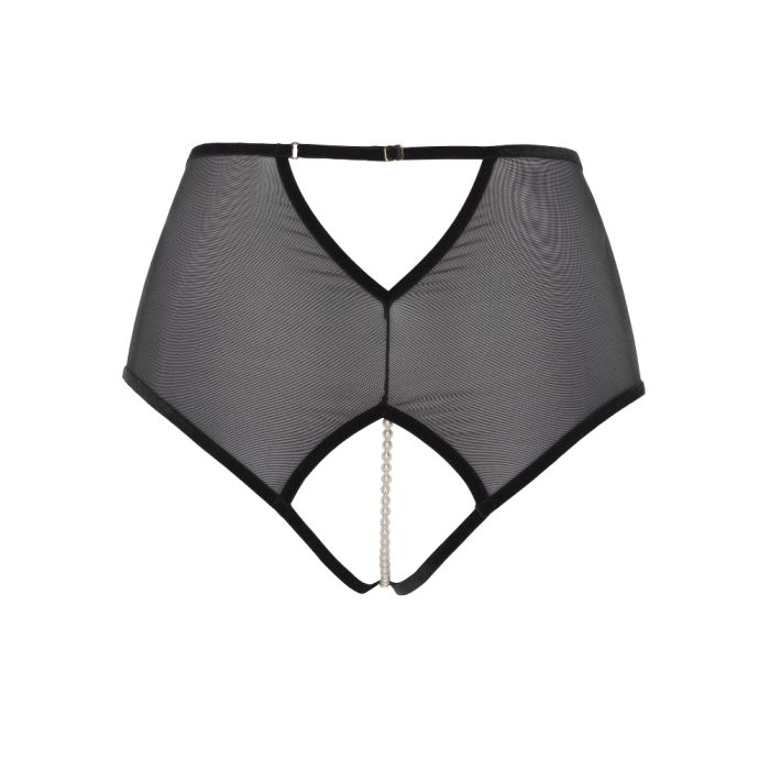 Kyoto High Waist Brief Perlen Taillenslip schwarz von Bracli