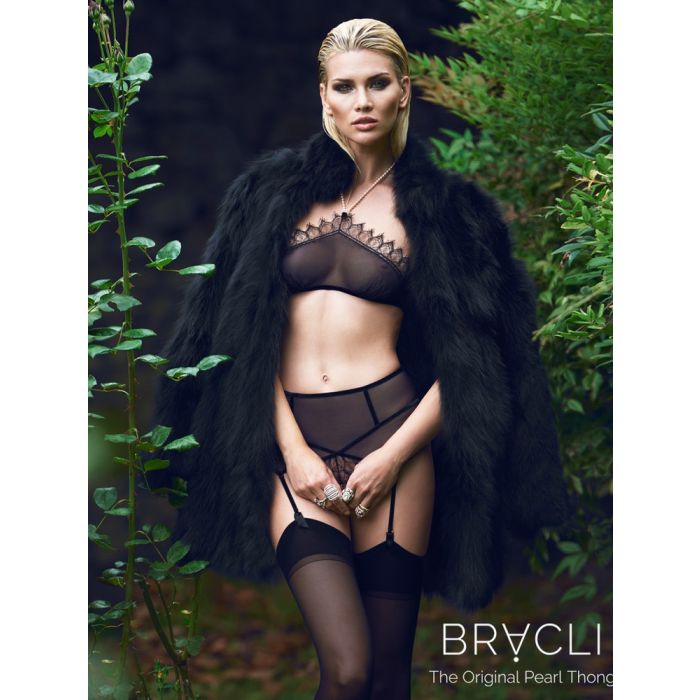 Kyoto Halter Top mit Perlenträger schwarz von Bracli