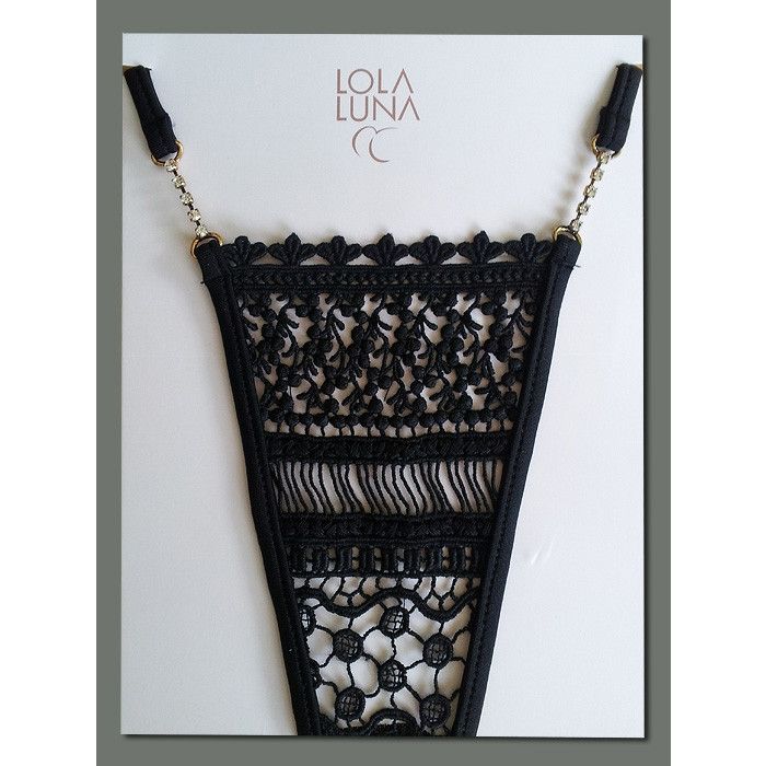 Lola Luna String AGHATA BLACK schwarz-gold