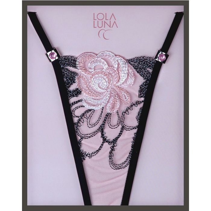 Lola Luna String VANINA schwarz-rosé geschlossen