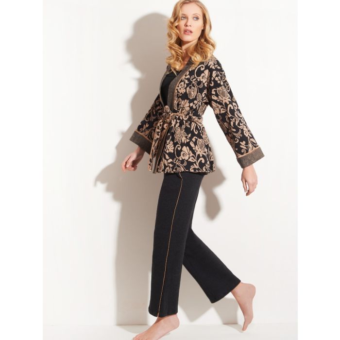 Jacke JACQUARD schwarz-zimt von Chiara Fiorini
