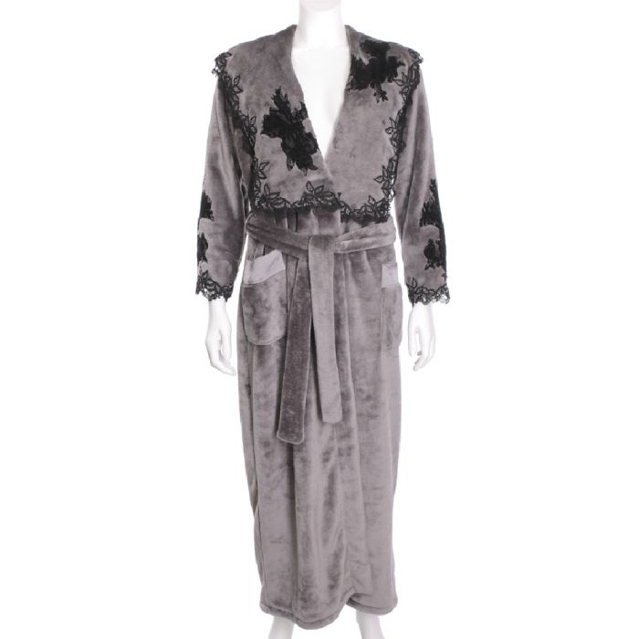 Warmer Hausmantel FREDA lang von Marjolaine