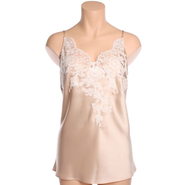 100% Seide Seidentop EGERIE mit Calais Spitze von Marjolaine