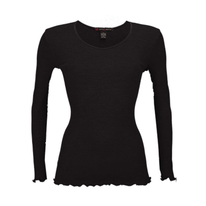 Merinowolle-Seide LANGARM SHIRT gerippt von Artimaglia