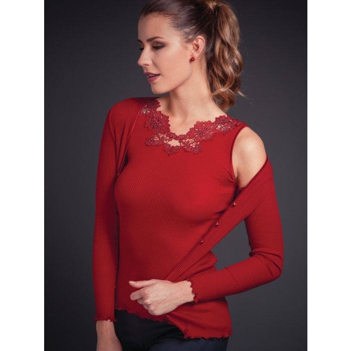 Merinowolle-Seide CARDIGAN gerippt von Artimaglia