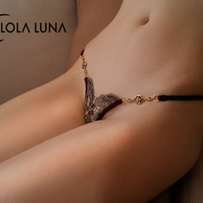 Lola Luna Ouvert-String BUTTERFLY OPEN violett-gold