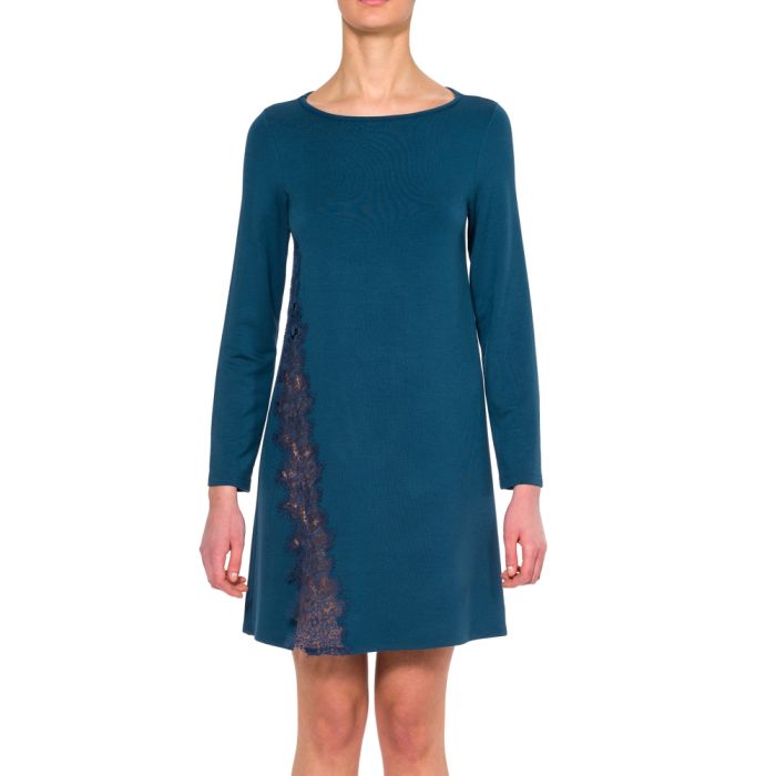 Winter Nachtkleid REBECCA petrol aus Modal von Imec