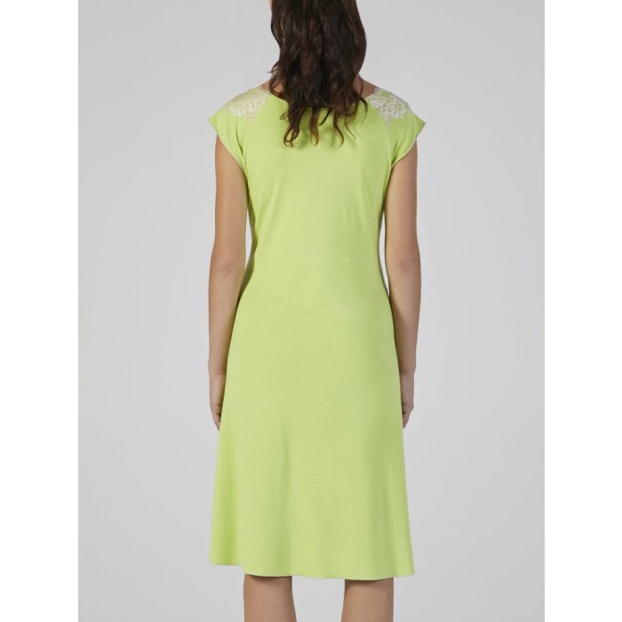 Modal Nachtkleid mit Spitze knielang KIWI grün von Verdiani