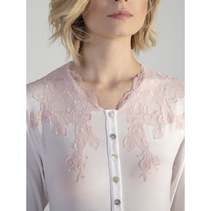 Modal Langarm Nachtkleid ANGEL in rosa von Verdiani