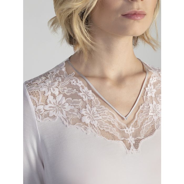 Modal Langarm Nachtkleid SNOW in weiss von Verdiani