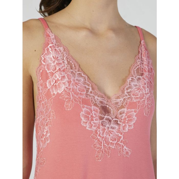 Modal Neglige mit Spitze lang CORALLO pink von Verdiani