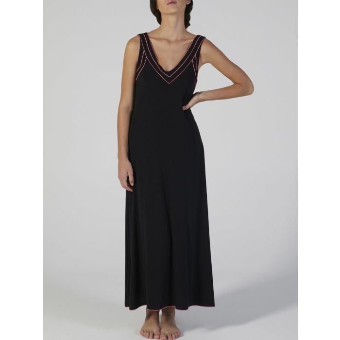 Modal Neglige lang schwarz-pink von Verdiani