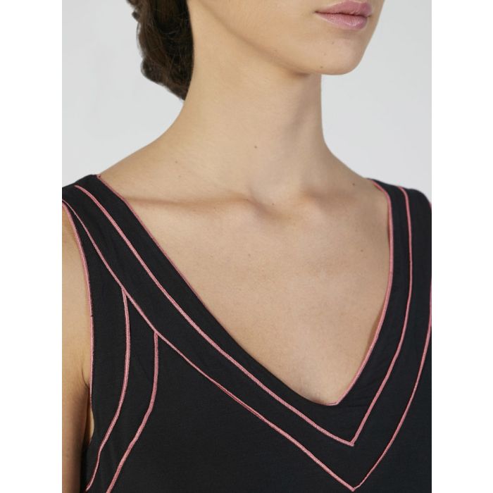 Modal Neglige lang schwarz-pink von Verdiani