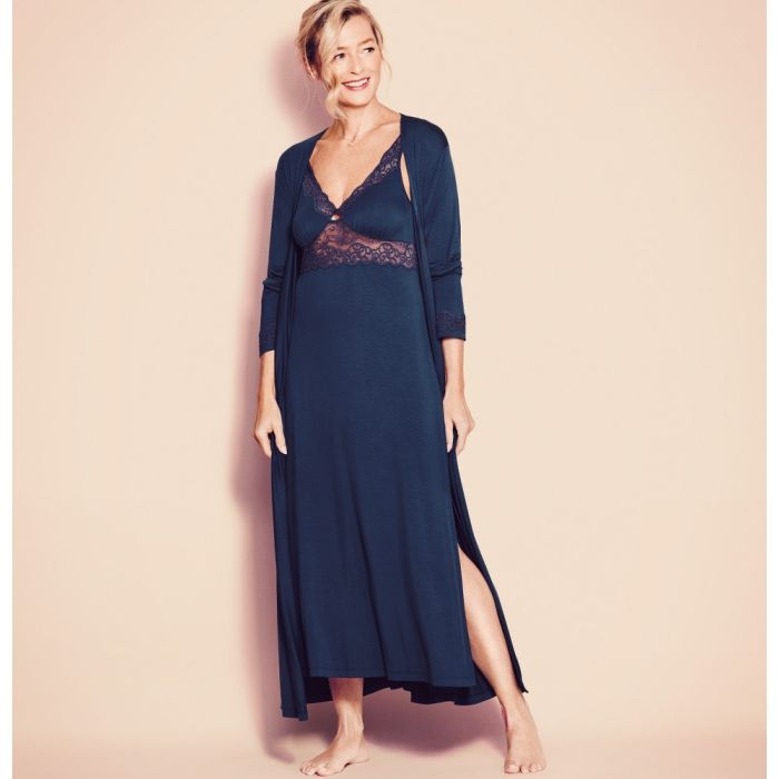 Viscose Morgenmantel AMOURETTE DUNKELBLAU von Triumph