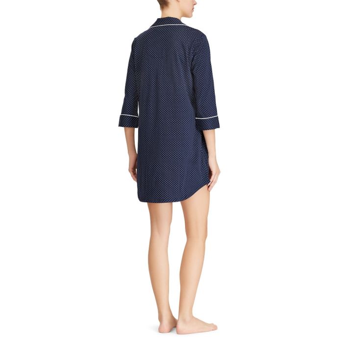 Sleepshirt NAVY DOTS dunkelblau von Ralph Lauren Sleepwear