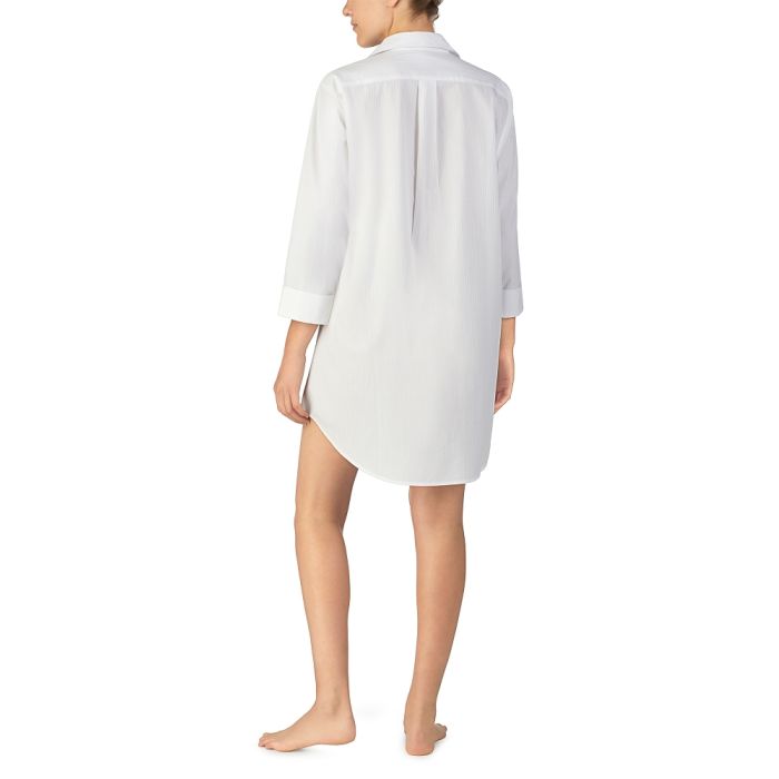 Sleepshirt SATIN STRIPES weiß von Ralph Lauren Sleepwear