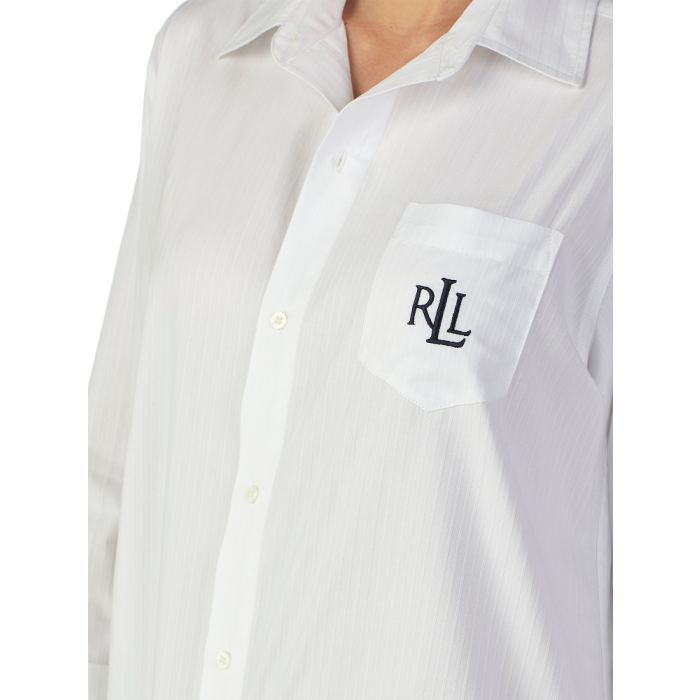 Sleepshirt SATIN STRIPES weiß von Ralph Lauren Sleepwear