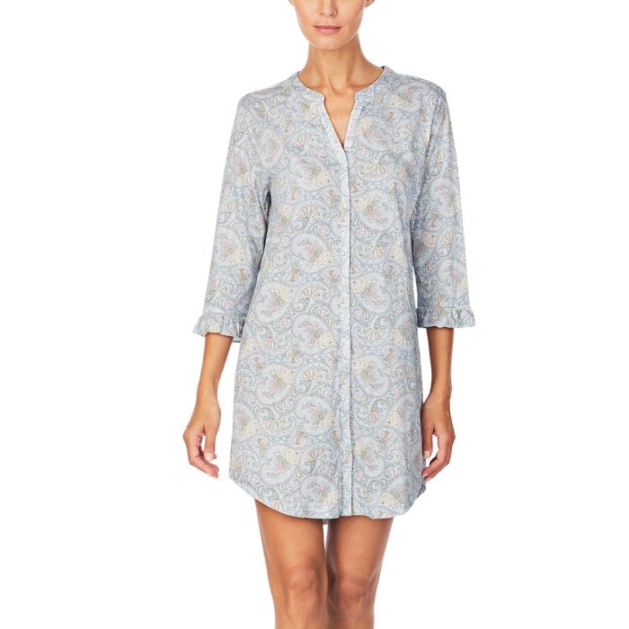 Sleepshirt PAISLEY BLUE hellblau von Ralph Lauren Sleepwear