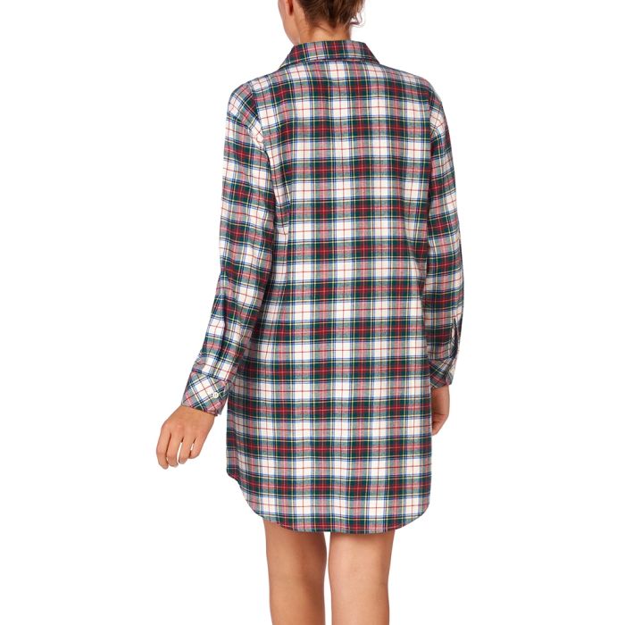 Sleepshirt FLANELL weiß-grün von Ralph Lauren Sleepwear
