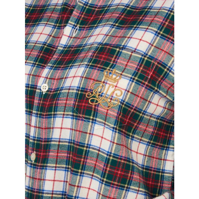 Sleepshirt FLANELL weiß-grün von Ralph Lauren Sleepwear