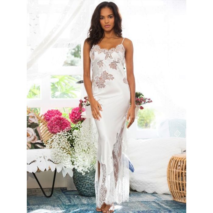 100% Seide Neglige lang MELINDA von Marjolaine