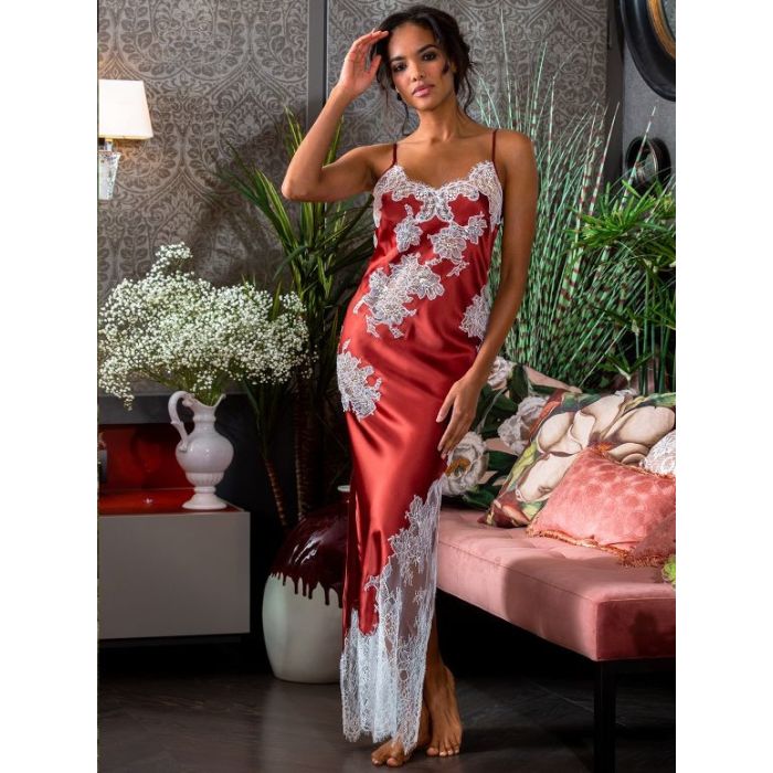 100% Seide Neglige lang MELINDA von Marjolaine