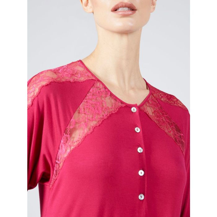 Modal Nachtkleid lang LAMPONE himbeer-rot von Verdiani